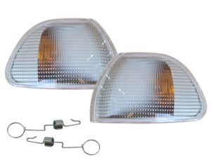 Par Lanterna Dianteira Cristal Com Cúpula Âmbar Palio 1996 A 1999 Siena 1997 A 2000 Strada 1998 A 2000