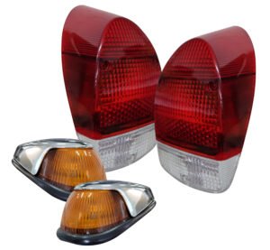 Kit Lanterna Dianteira Âmbar E Lente Traseira Bicolor Fusca 1500 Standard