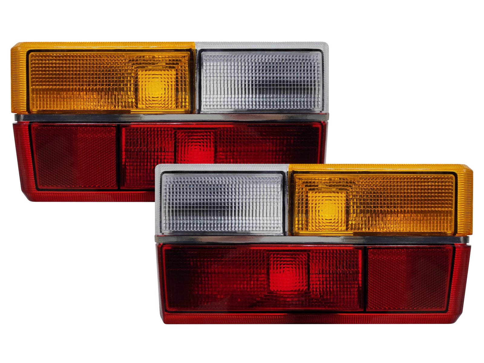 Par Lanterna Traseira Tricolor Friso Cromado Gol Bx 1980 A 1986