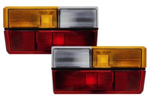 Par Lanterna Traseira Tricolor Friso Preto Gol Bx 1980 A 1986