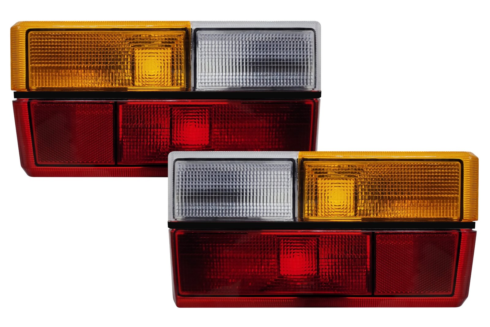 Par Lanterna Traseira Tricolor Friso Preto Gol Bx 1980 A 1986