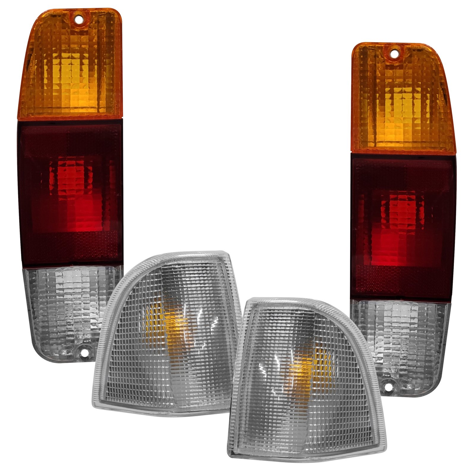 Kit Lanterna Dianteira Cristal E Lanterna Traseira Tricolor Pampa 1986 A 1997