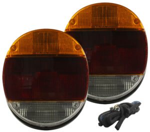 Par Lanterna Sinaleira Traseira Fusca Fafa Itamar Tricolor Com Soquete