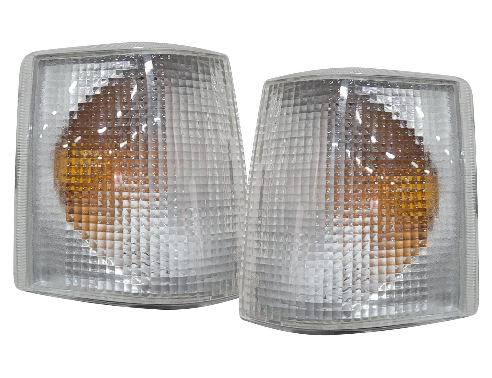 Par Lanterna Dianteira Acrílica Cristal Opala Caravan 1988 A 1992